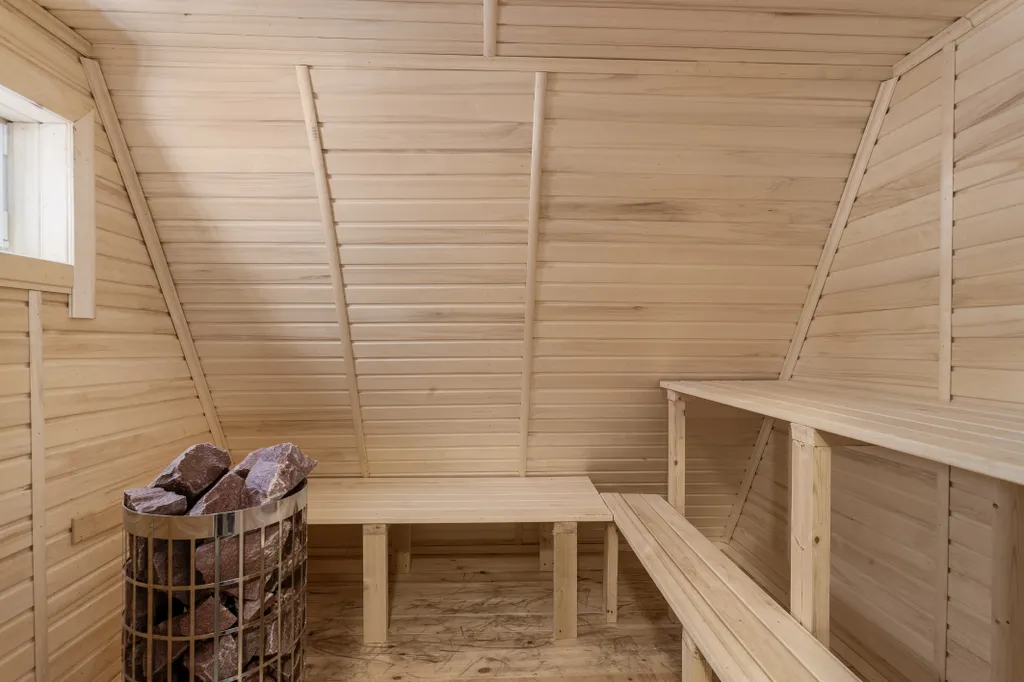 A-frame с беседкой и сауной у Игоры