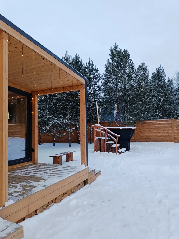 Дом у леса с банным чаном и баней