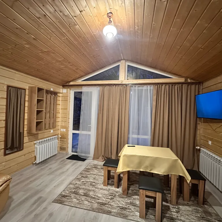 Домик в лесу с панорамными окнами