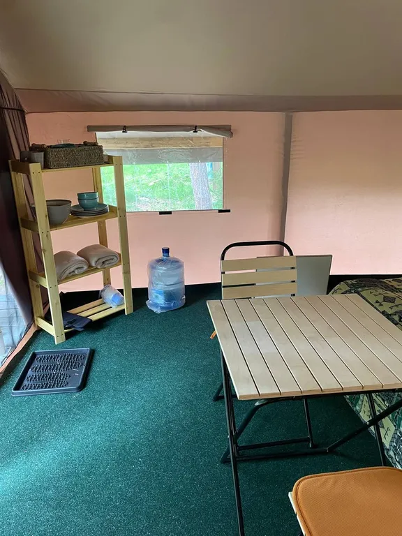 Палатка лесной домик на базе отдыха Белка