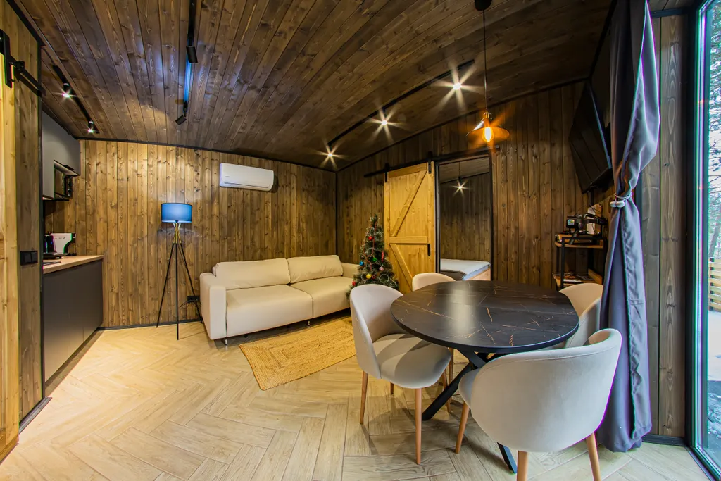 Вилла в сосновом лесу с чаном и баней