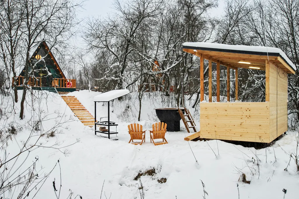 Дом для отдыха River 3 (банный чан, мангальная зона)