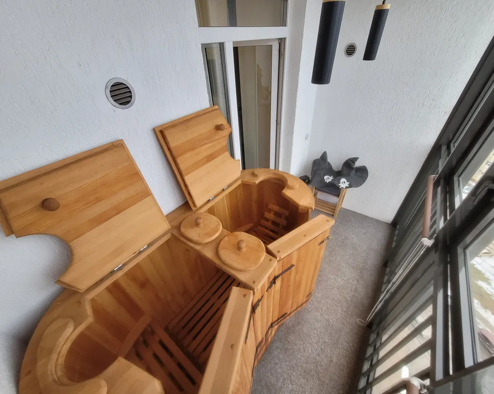 Квартира-студия с фитобочкой и джакузи с панорамным видом в ЖК Scandis