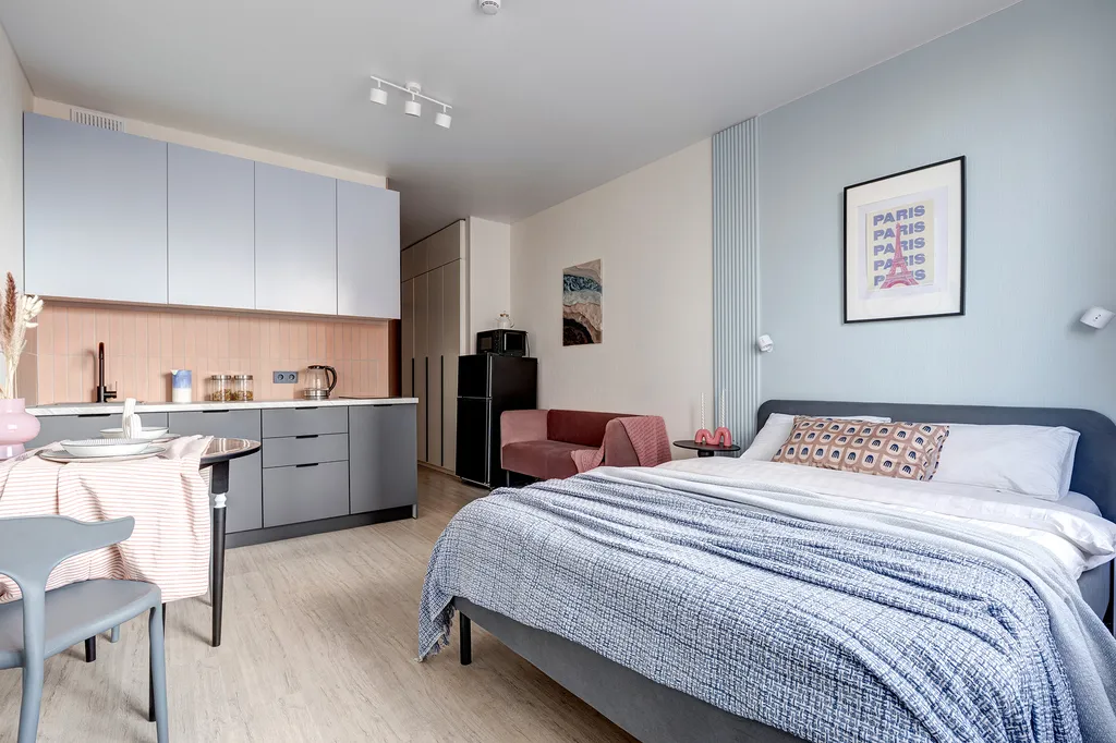 Милая студия для двоих со всеми удобствами