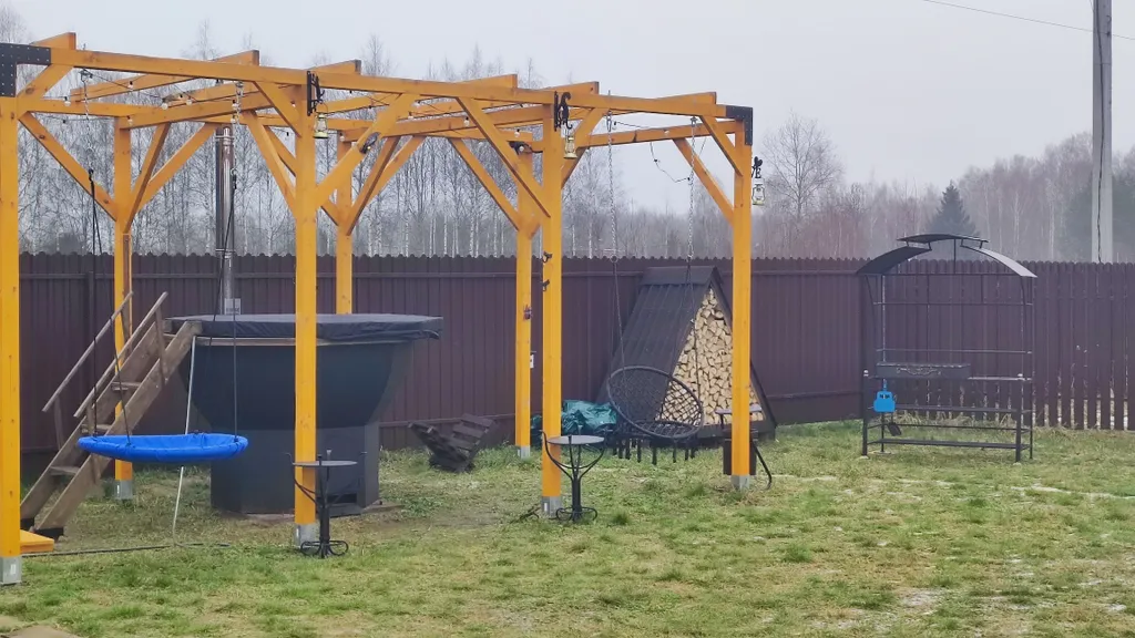 Дом А-фрейм с банным чаном