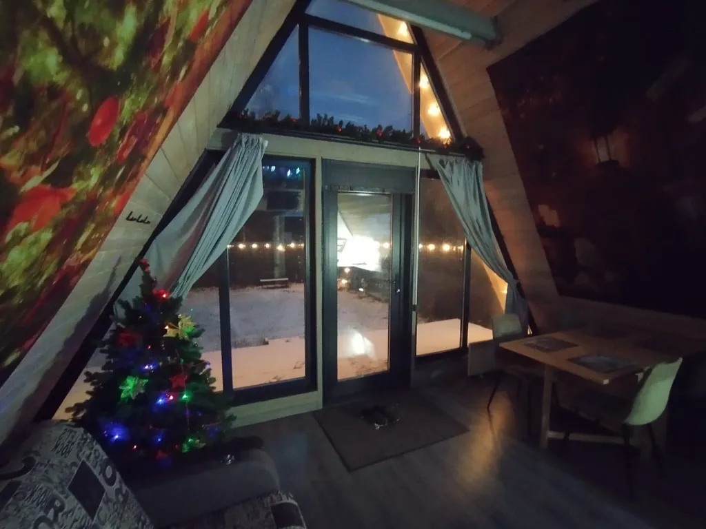 Дом А-фрейм с видом на лес