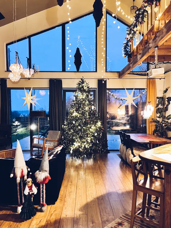 Дом с сауной и купелью с шикарным видом на озеро