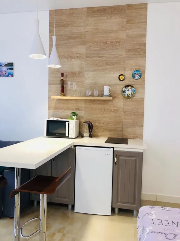 Студия с видом на море и балконом