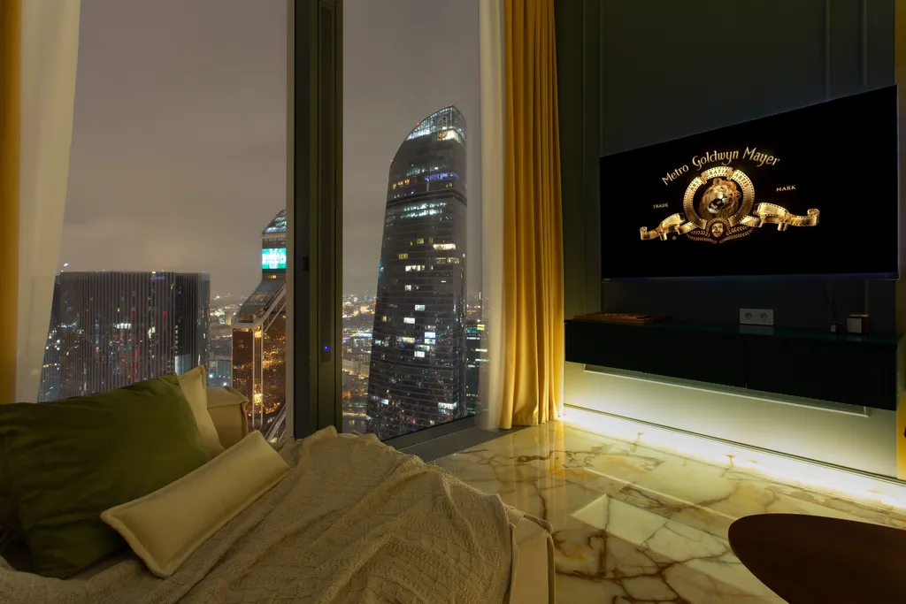 Редкий Пентхаус-формат на 64 этаже, оникс, подсветка, панорамные окна