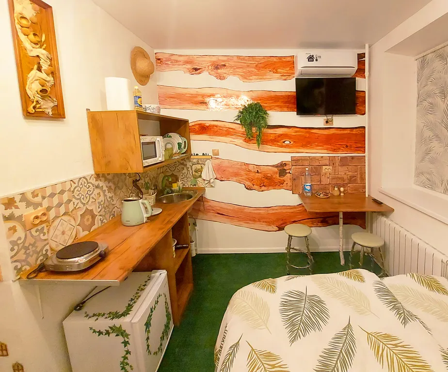 Студия в экостиле в тихом районе с бесконтактным заселением