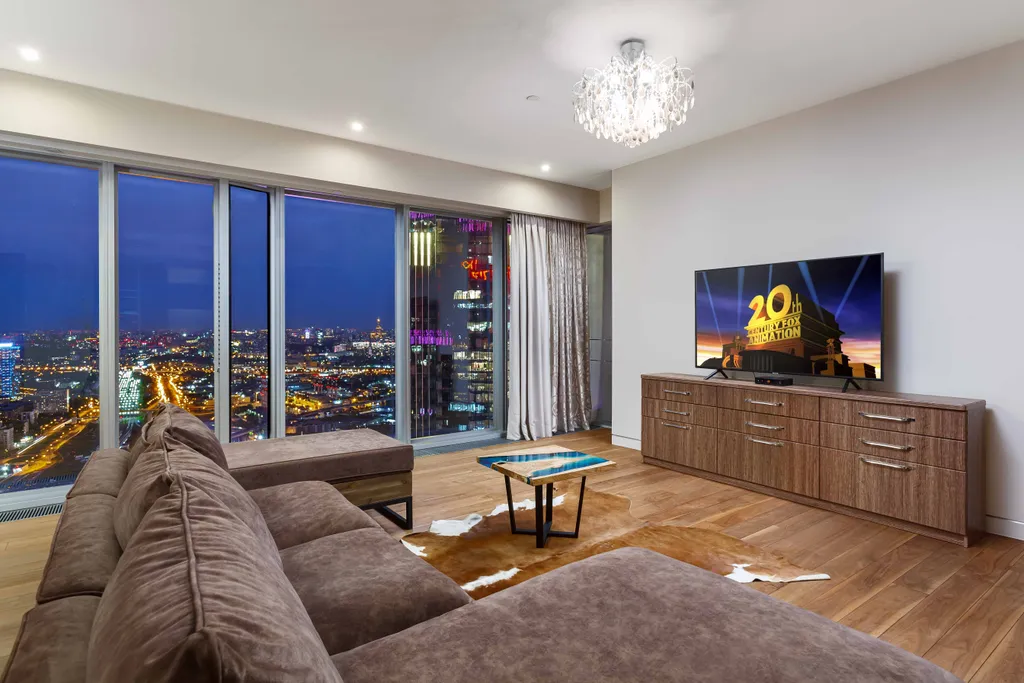 Апартамент в Москва Сити с панорамной ванной