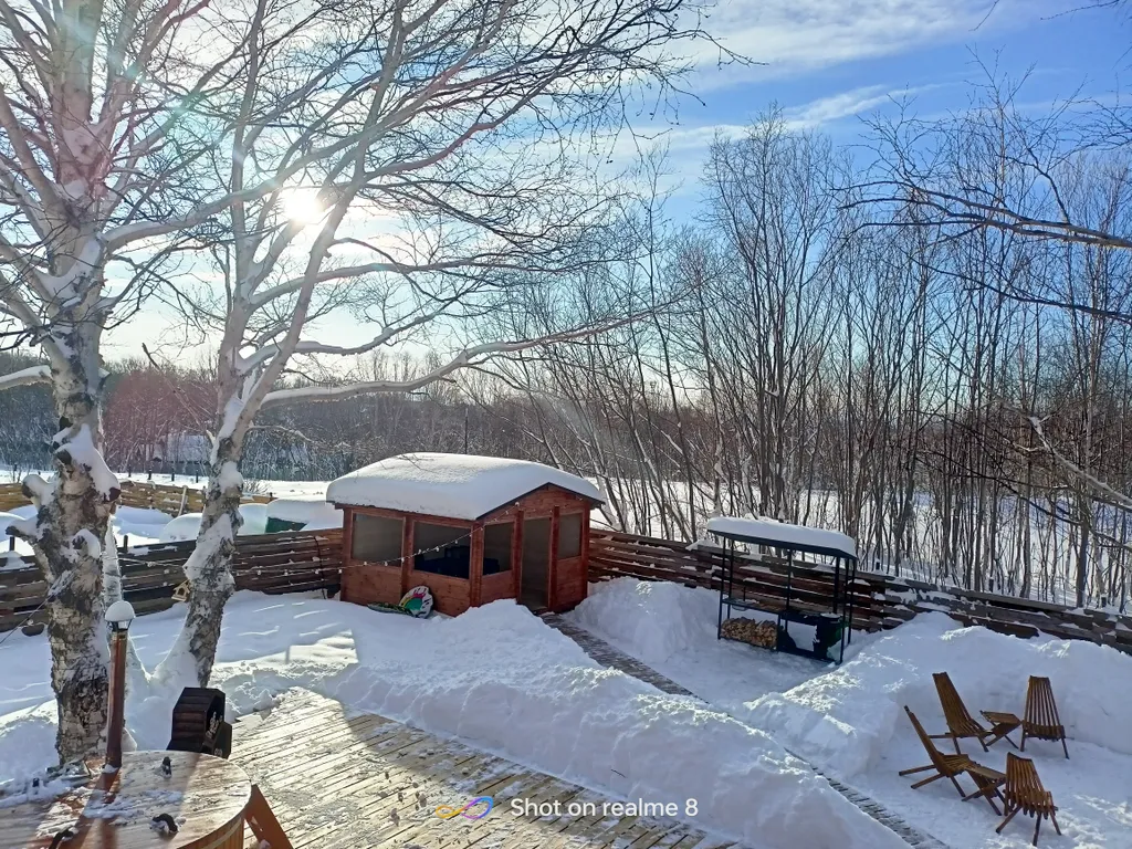 Домик А-фрейм с баней и купелью