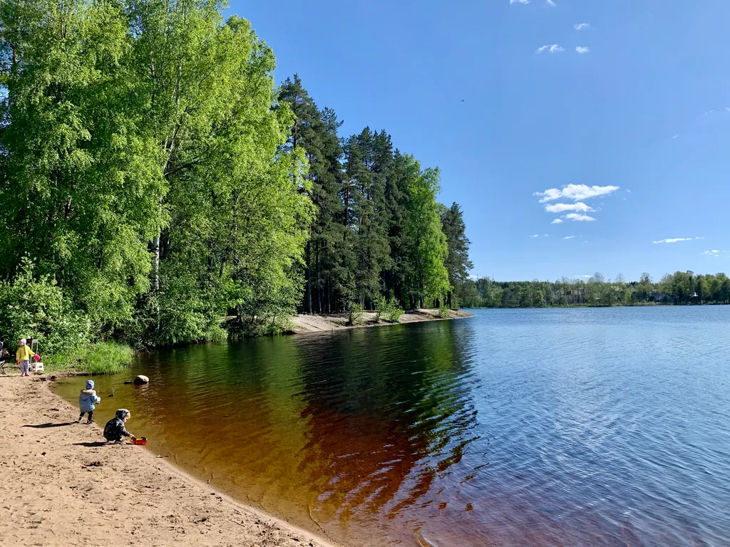 Коттедж на на берегу озера с банями и купелью