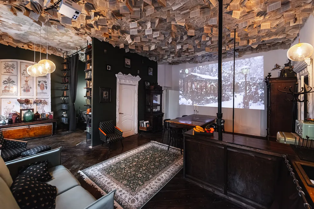 Квартира Арт-квартира с потолком из книг — Москва