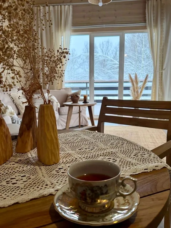 Домик в деревне На Бали Бывали с видом на лес