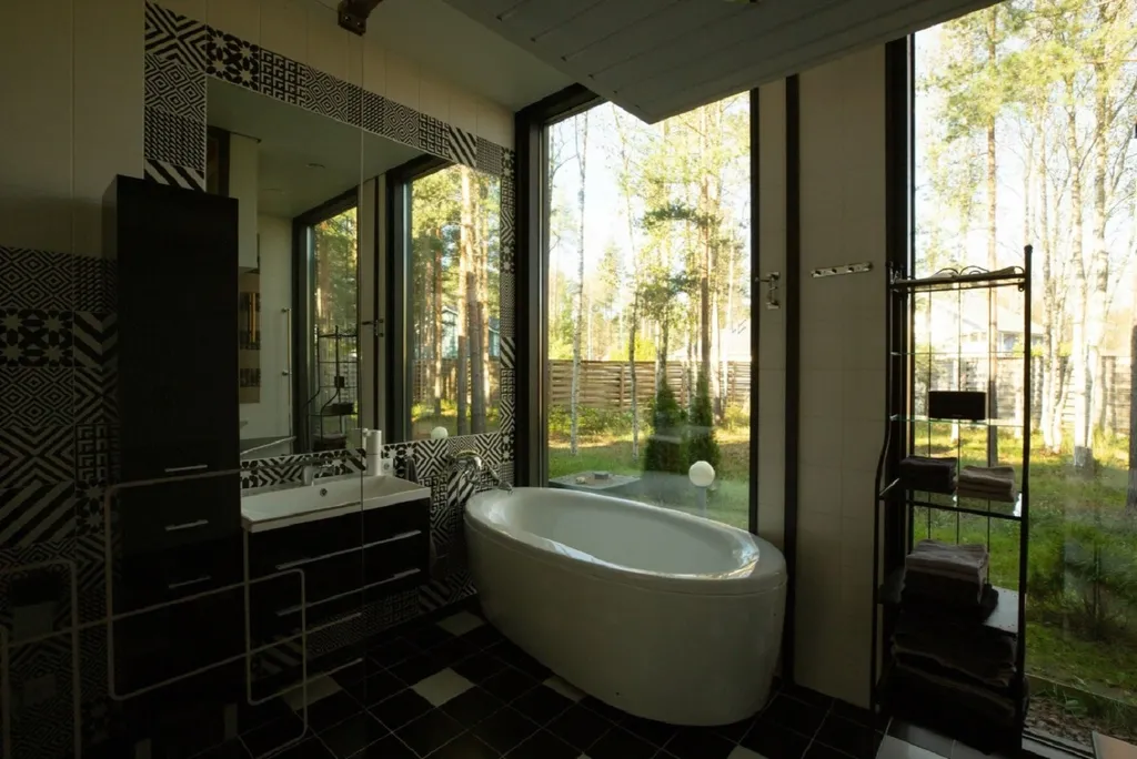 Дизайнерский коттедж с садом на крыше