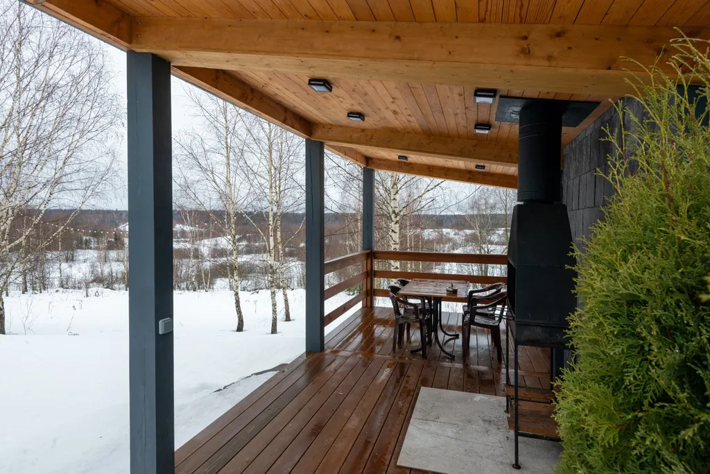 Панорамный дом с баней