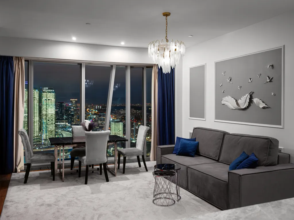 Красивый апартамент в башне ОКО Москва-сити с видом на город