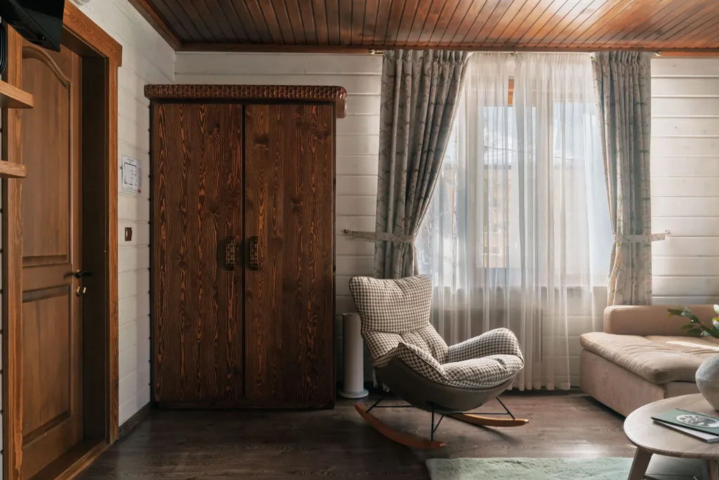 Уютный дом Эльмо с видом на лес, террасой и беседкой