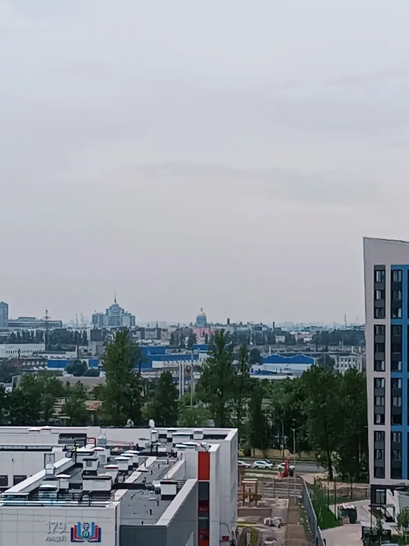 Вид из квартиры на центр, Исаакиевский собор. Панорама городских салютов