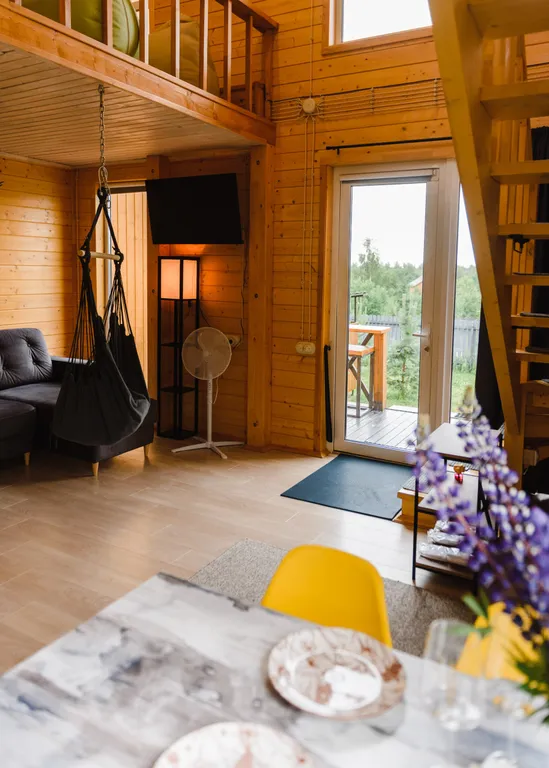 Коттедж с сауной для семейного отдыха в стиле барнхаус