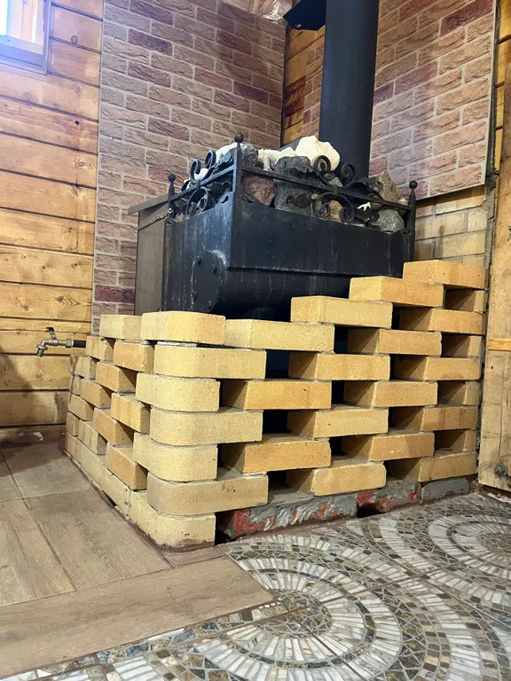 Домик на пруду, банька на дровах