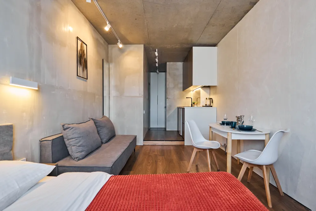 Апартаменты в стиле лофт для семейного отдыха, с проектом для фильмов