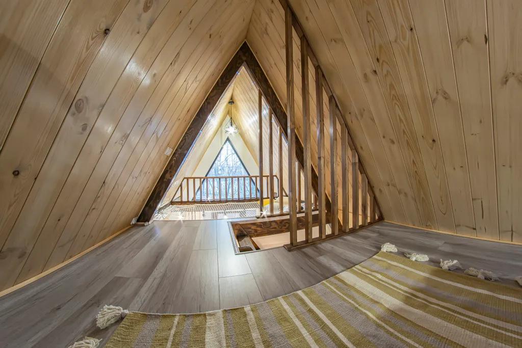 А-фрейм у Озера с чаном и сауной