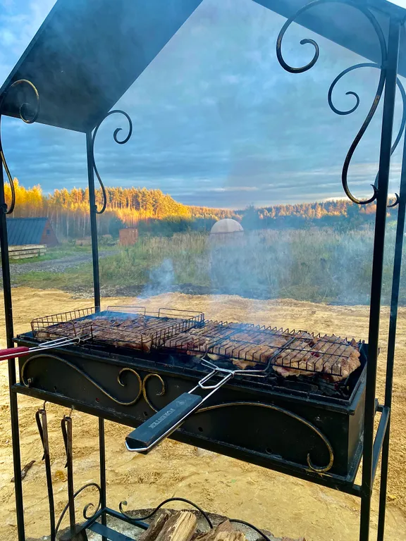Загородный дом в лесу с купелью и баней у озера