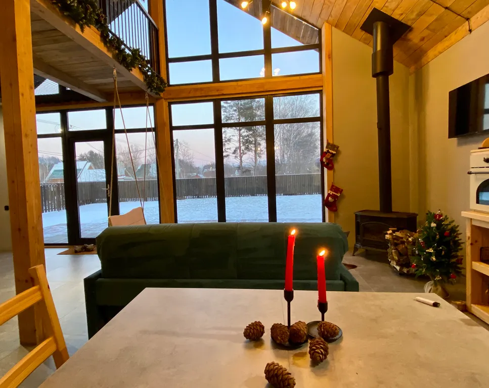 Дом-шале с печью-камином