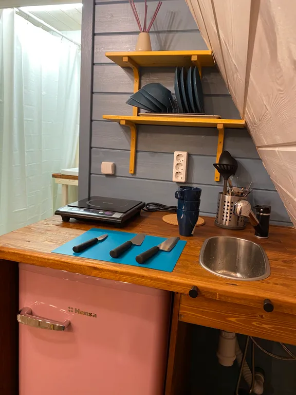 Papino village blue домик рядом с водопадом и лесом