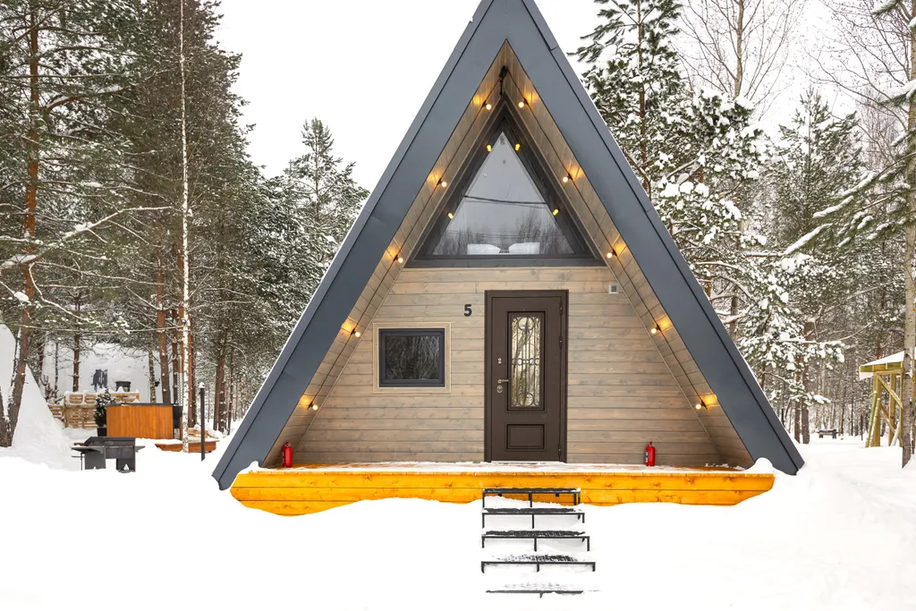 Домик 5 (A-Frame с купелью) 50 м2