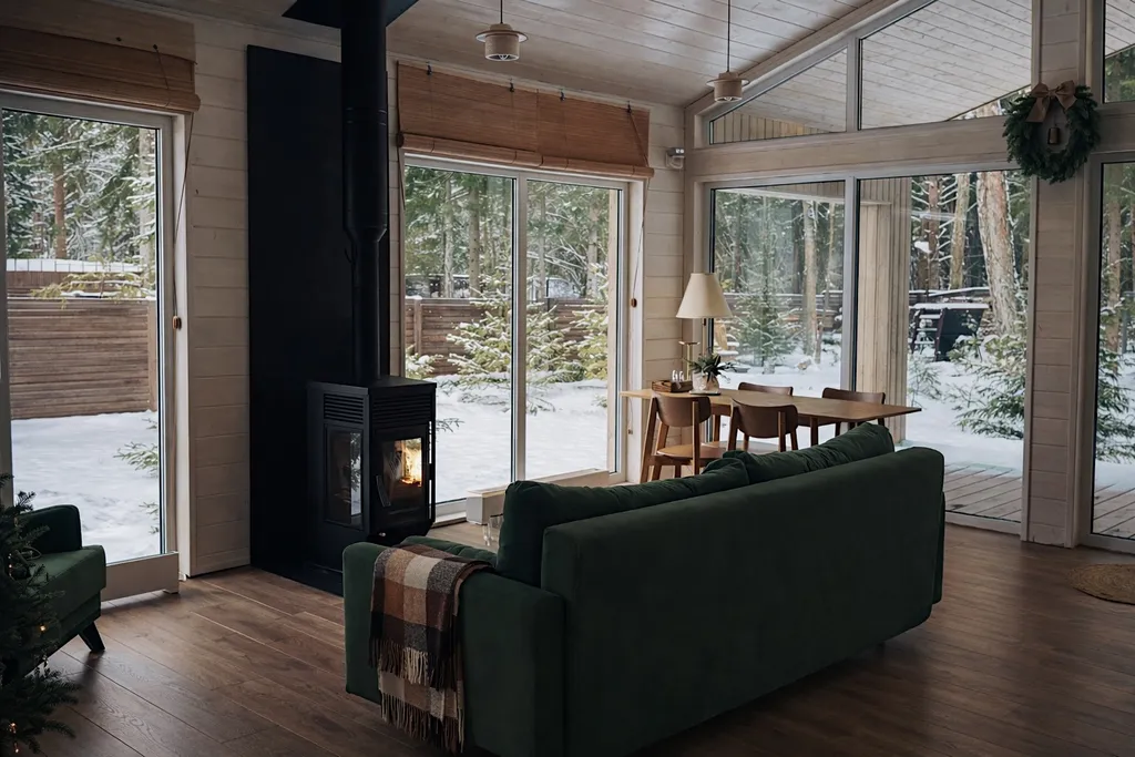 Дом около леса с чаном