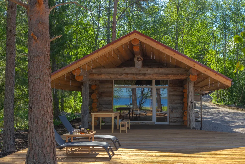 Коттедж из сосны Кело с видом на озеро