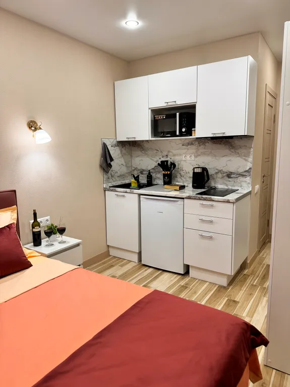 Уютная студия с двуспальной кроватью в Люберцах