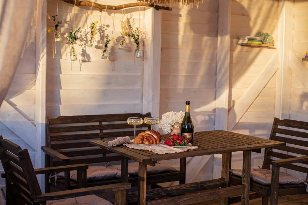 Уютный домик с банным чаном на территории