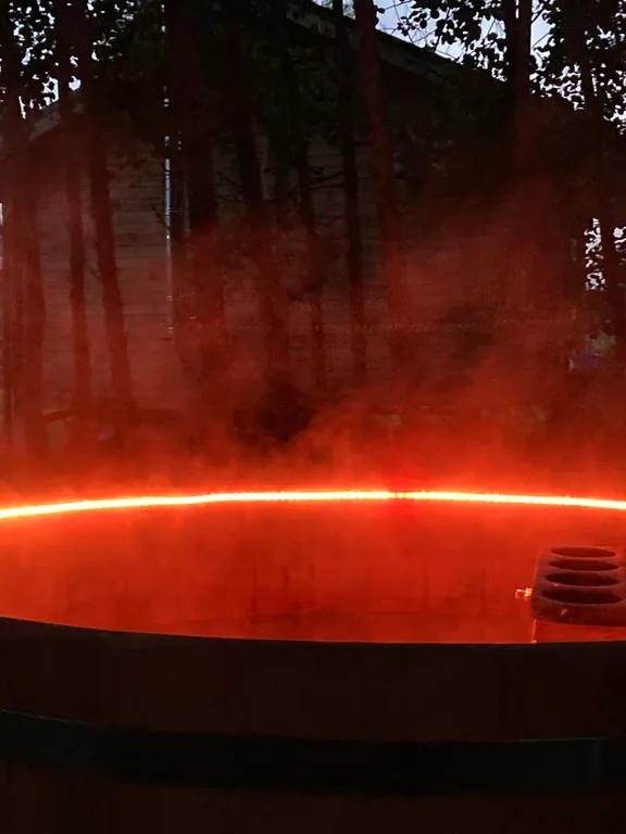 Домик с печью/камином в окружении природы