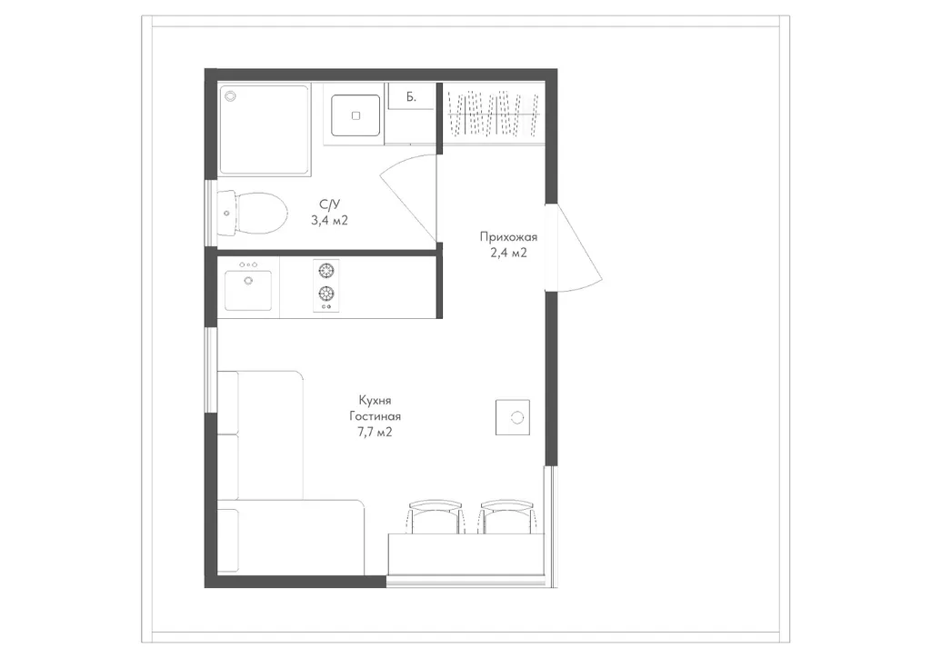 1-комнатный Дом