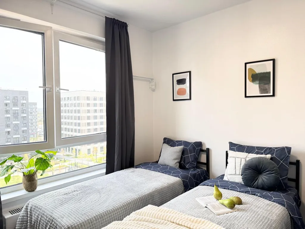 Студия с тремя раздельными спальными местами