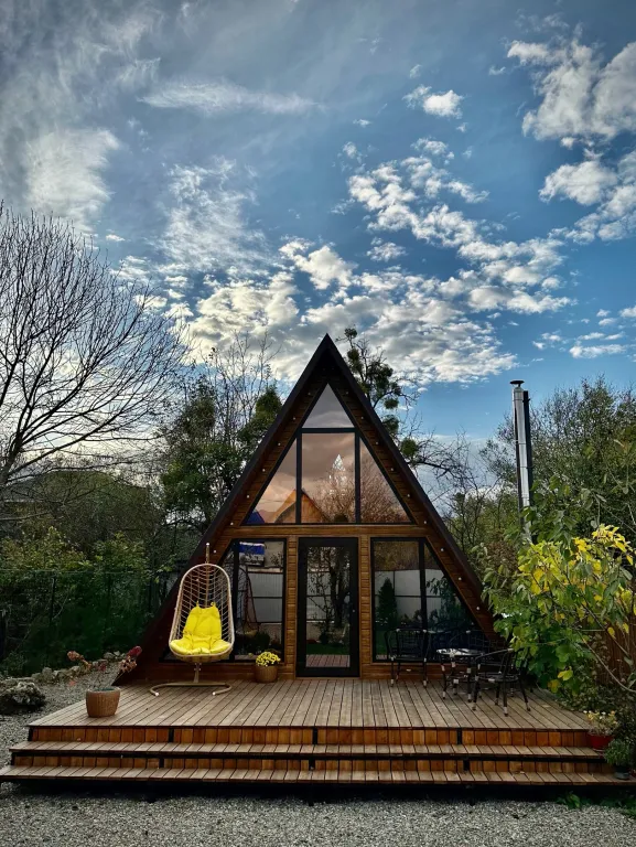 Spa-отдых в гостевом доме в стиле A-frame с отдельным двориком