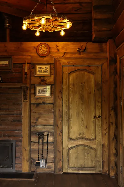 Бревенчатый дом-баня в стиле охотничьего домика