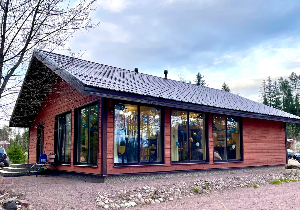 Одноэтажный дом с 2 спальнями, сауной и видом за Выборгский залив