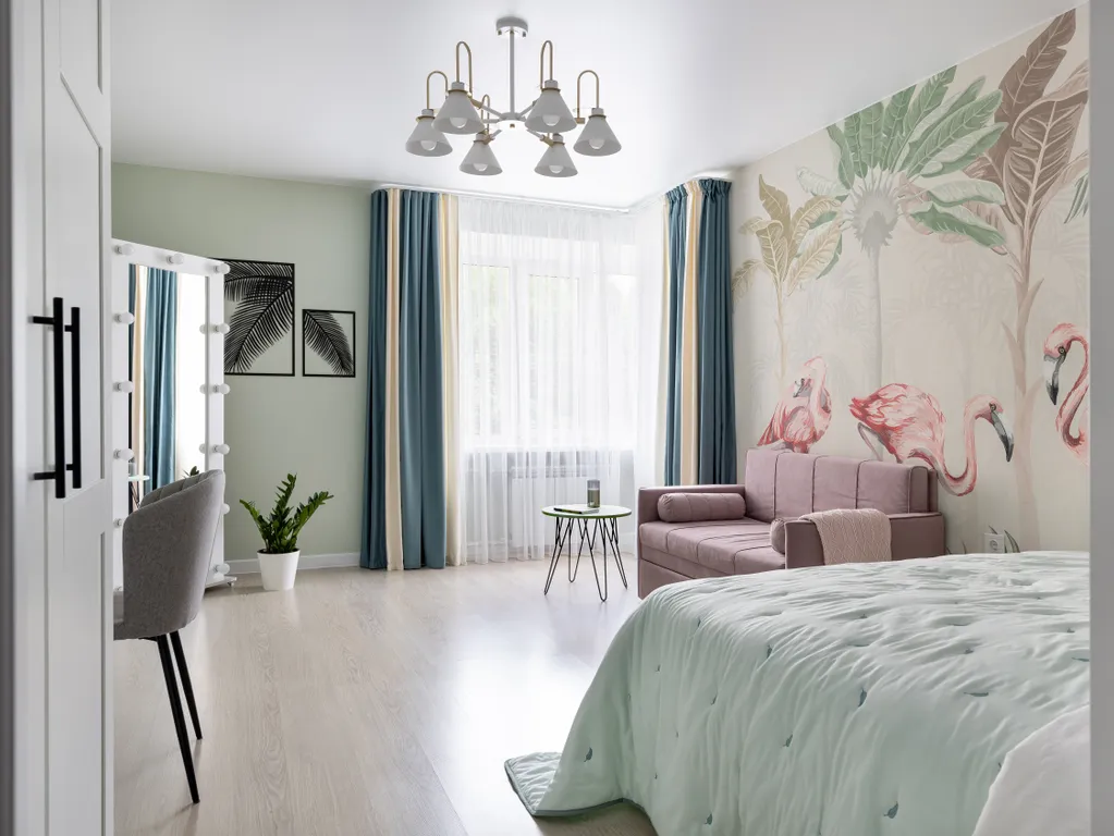 Дизайнерская квартира "Фламинго" рядом с лесом в Зеленогорске