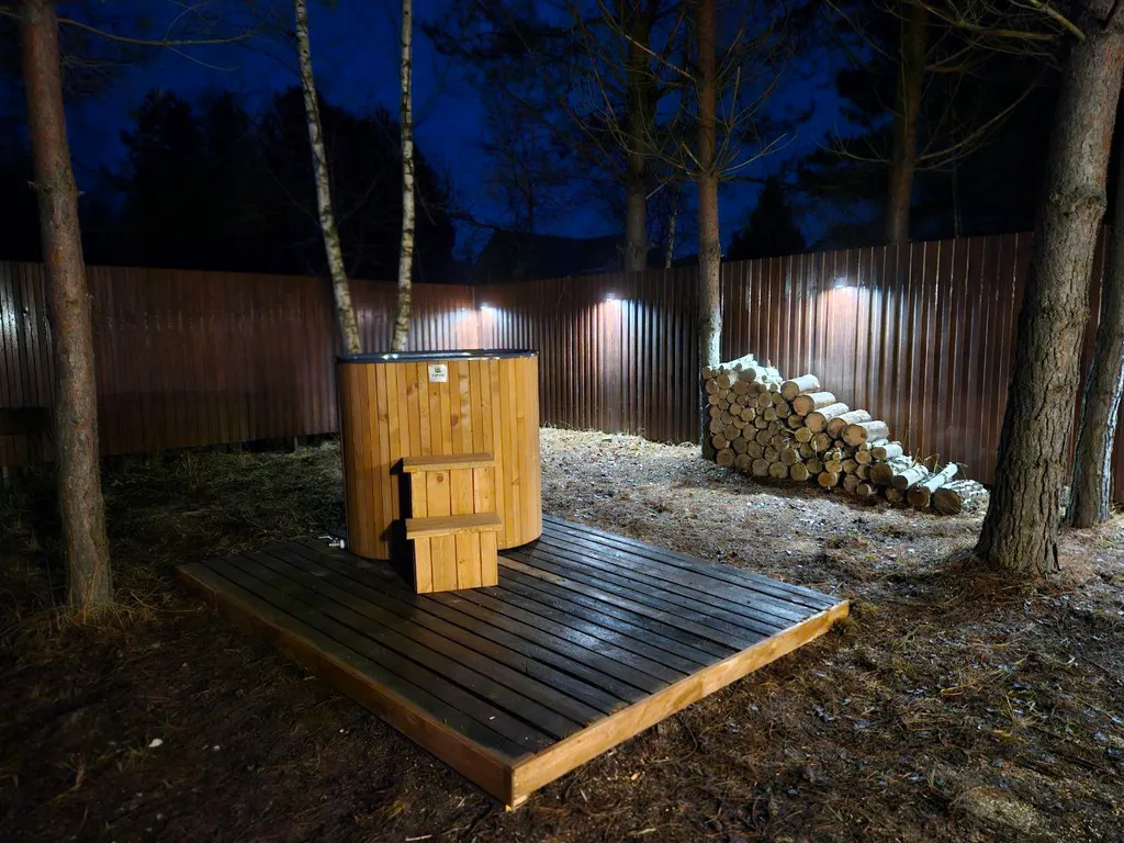 Дом, баня, чан, отапливаемая беседка