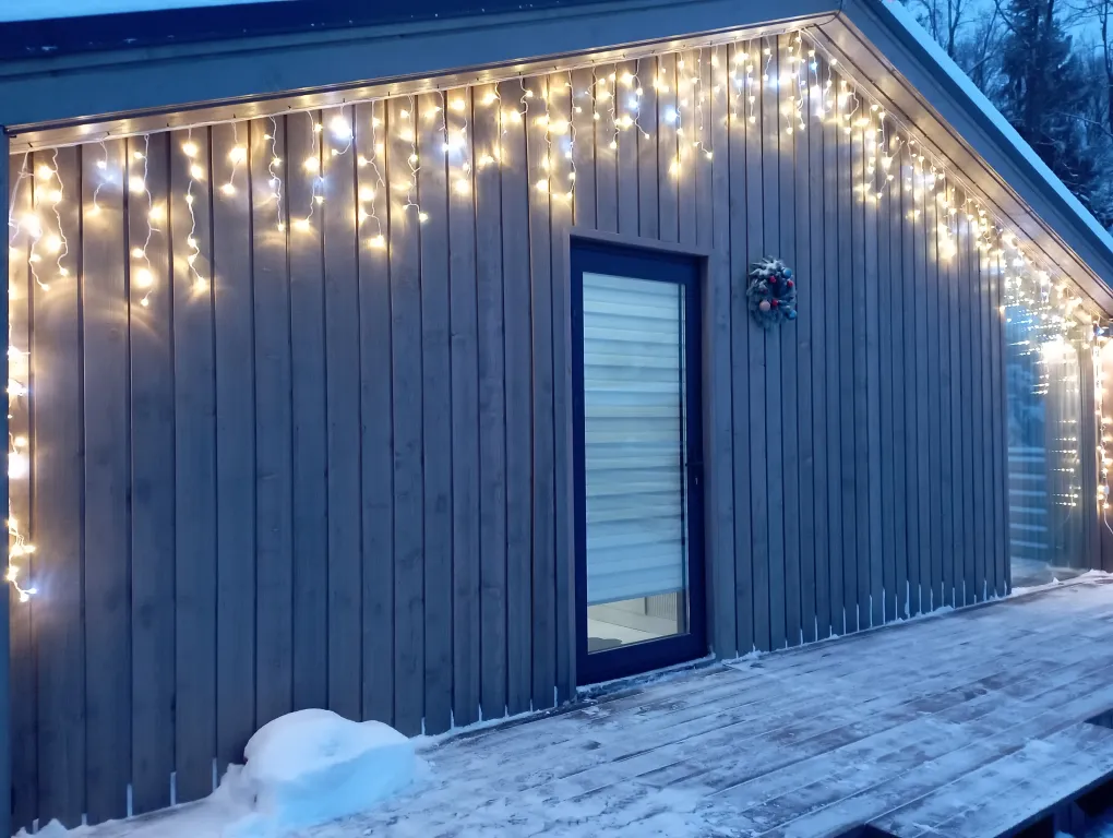 Панорамный дом с видом на лес и банным чаном