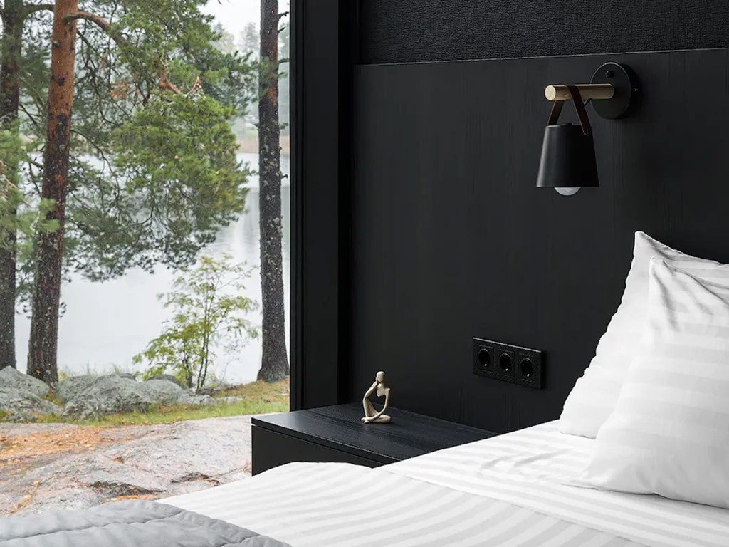 Загородный дом Stockholm с панорамными окнами на берегу реки Вуокса