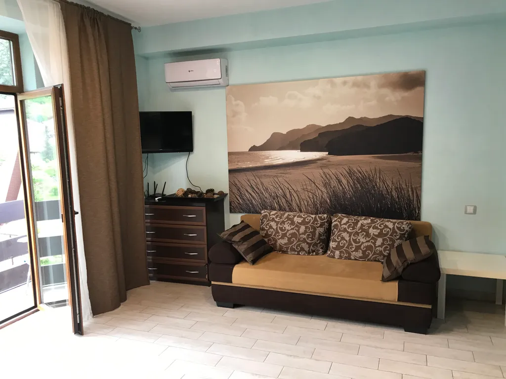 Панорамная студия с потрясающим видом на горы в центре красной поляны