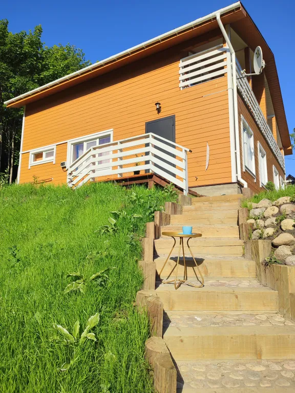 Птица синица House с огромным балконом у озера