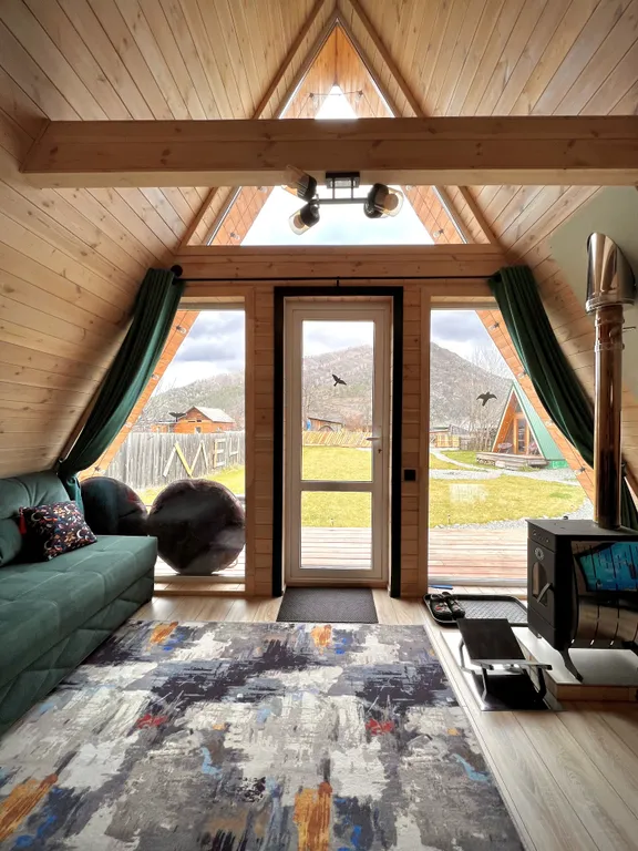 А-фрейм 6/6 с видом на горы и лес