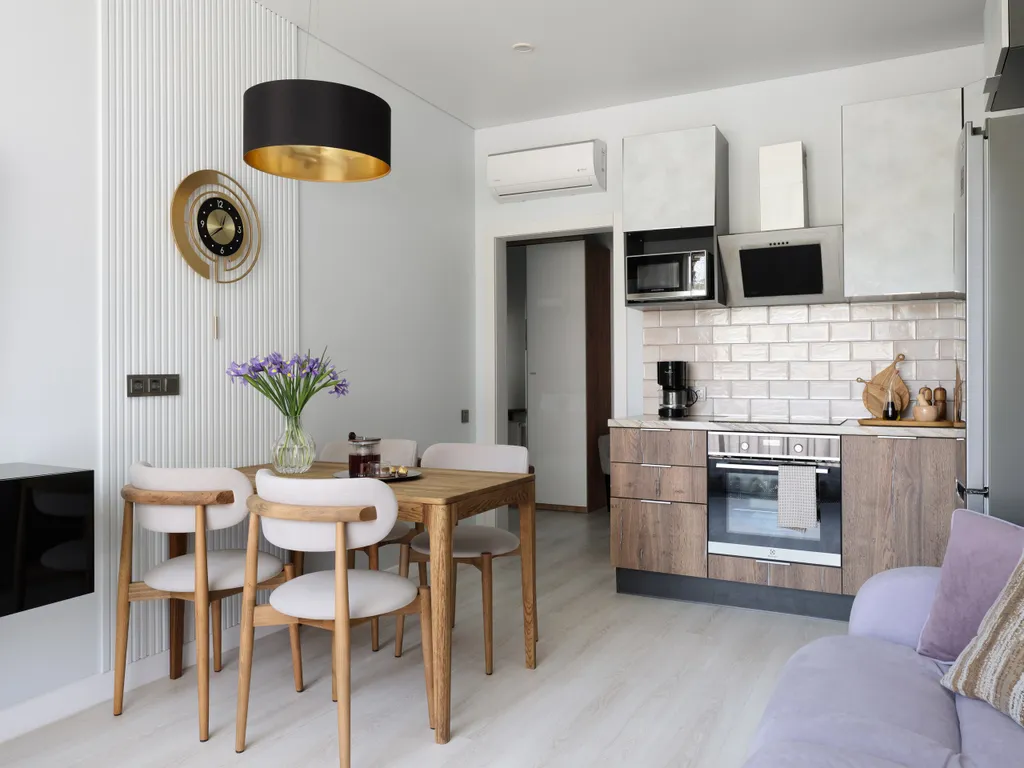 Апартаменты Иvolga с кухней-гостиной, спальней и выходом на отдых